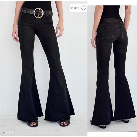 Free People Black Super Flare Jeans - Picture 2 of 4